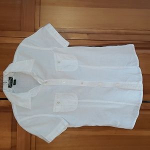 Eddie Bauer 100% Wht Linen Button Down Shirt S